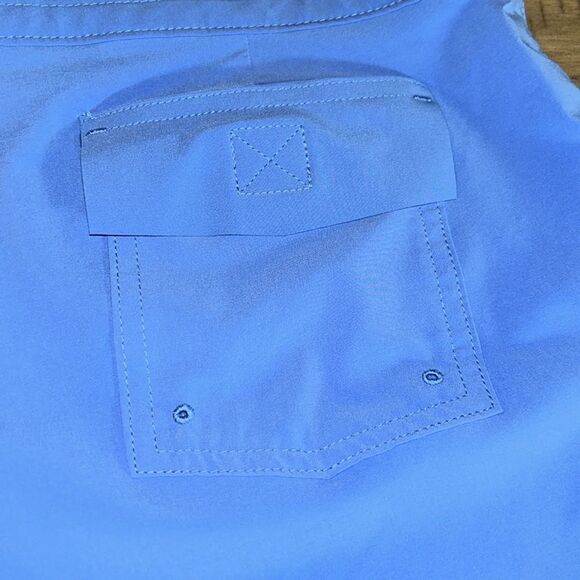 Lands’ End 🏄🏻‍♀️ Board Shorts 🩳 in French Blue Tie Waist Secure Back Pocket - Picture 6 of 17